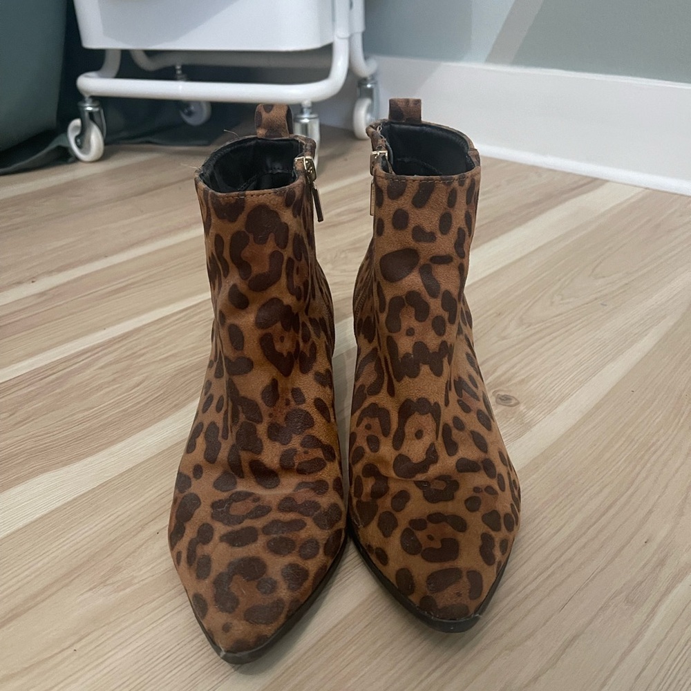 Leopard Print Ankle Boots